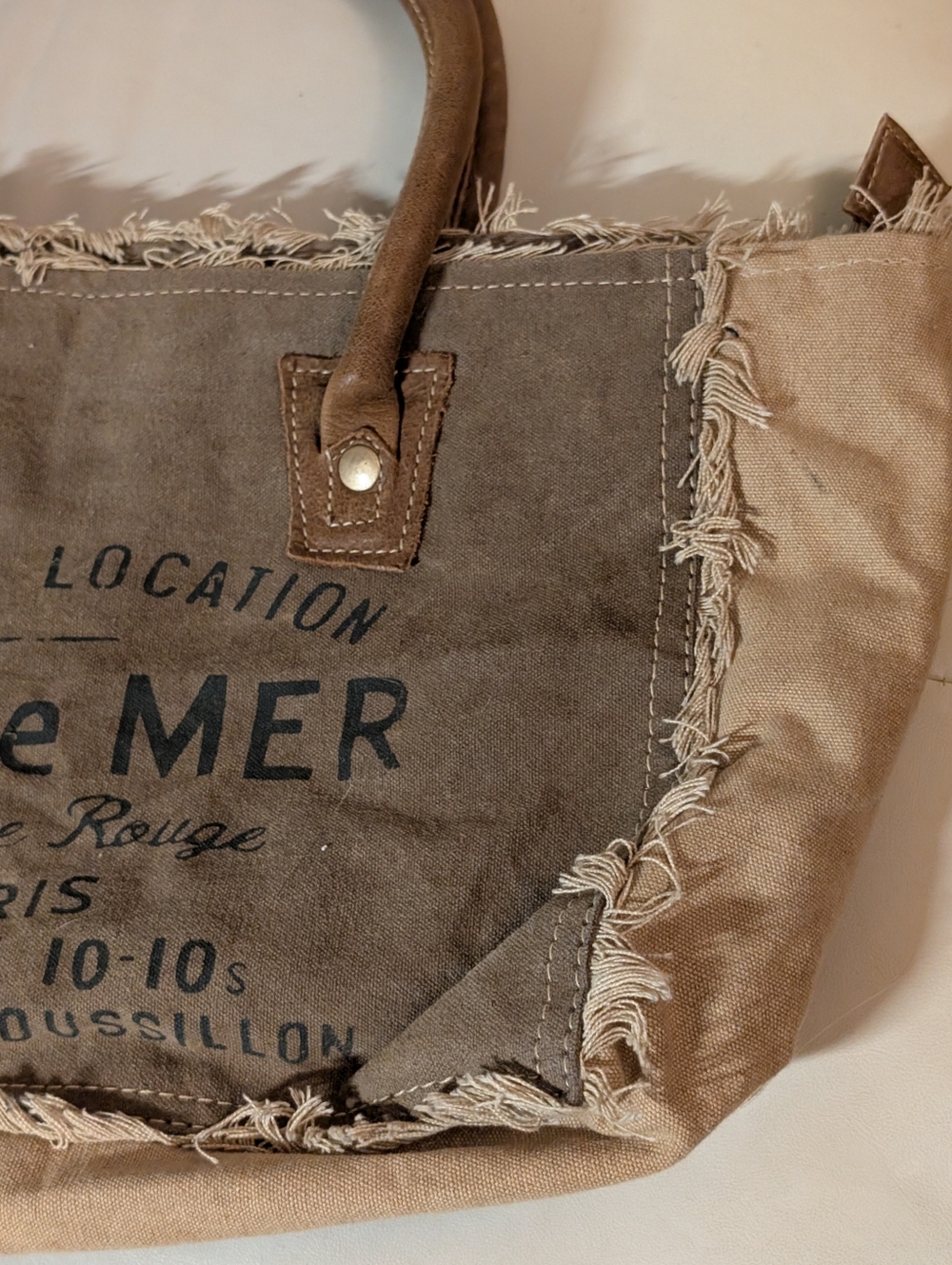 Myra Bag Sel de Mer Up-cycled Canvas Handbag - Picture 3 of 9